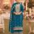 Teal premium embroidered chinon salwar suit