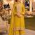 Yellow premium embroidered chinon salwar suit