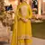 Yellow premium embroidered chinon salwar suit