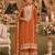 Orange premium embroidered chinon salwar suit