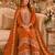 Orange premium embroidered chinon salwar suit