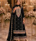Black premium embroidered chinon salwar suit