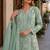 Green embroidered faux georgette sharara suit