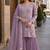 Purple embroidered faux georgette sharara suit