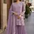 Purple embroidered faux georgette sharara suit