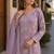 Purple embroidered faux georgette sharara suit