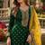 Green embroidered viscose patiala salwar suit