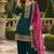 Navy blue embroidered viscose patiala salwar suit