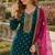 Navy blue embroidered viscose patiala salwar suit