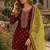 Maroon embroidered viscose patiala salwar suit