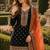 Black embroidered viscose patiala salwar suit