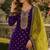 Purple embroidered viscose patiala salwar suit