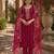 Red silk embroidered viscose thread jari work salwar suit