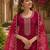 Red silk embroidered viscose thread jari work salwar suit