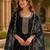 Black silk embroidered viscose thread jari work salwar suit