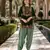 Green embroidery sequin & thread work velvet salwar suit