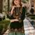 Green embroidery sequin & thread work velvet salwar suit