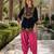 Black-red embroidery sequin & thread work velvet salwar suit