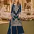 Teal chinon plazzo suit with codding dori & sequin work