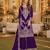 Purple chinon plazzo suit with codding dori & sequin work