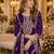 Purple chinon plazzo suit with codding dori & sequin work