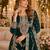 Green chinon plazzo suit with codding dori & sequin work