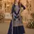 Navy blue chinon plazzo suit with codding dori & sequin work