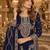 Navy blue chinon plazzo suit with codding dori & sequin work