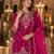 Magenta vichitra suit with embroidered viscose thread jari & sequin work