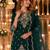 Green vichitra suit with embroidered viscose thread jari & sequin work