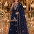 Teal vichitra suit with embroidered viscose thread jari & sequin work
