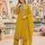 Mustard cotton suit with embroidery viscose multi thread work