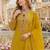 Mustard cotton suit with embroidery viscose multi thread work