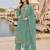 Sky blue cotton suit with embroidery viscose multi thread work
