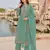 Sky blue cotton suit with embroidery viscose multi thread work