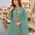 Sky blue cotton suit with embroidery viscose multi thread work