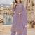 Purple cotton suit with embroidery viscose multi thread work