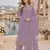Purple cotton suit with embroidery viscose multi thread work