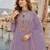 Purple cotton suit with embroidery viscose multi thread work