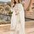 White cotton suit with embroidery viscose multi thread work