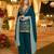 Teal silk farshi salwar suit with codding dori & sequin work
