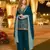 Teal silk farshi salwar suit with codding dori & sequin work