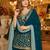 Teal silk farshi salwar suit with codding dori & sequin work