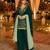 Green silk farshi salwar suit with codding dori & sequin work