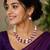 Purple color necklace set with earrings, moti & agate stone, gold plated