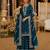 Teal heavy vichitra silk suit with sequin & multi work
