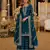 Teal heavy vichitra silk suit with sequin & multi work