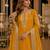 Yellow heavy vichitra silk suit with sequin & multi work