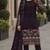 Purple embroidered faux georgette sharara suit