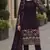 Purple embroidered faux georgette sharara suit